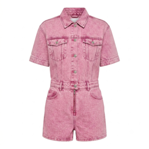 combishort en denim rose